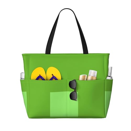 ShyHhts Einfarbige hellgrüne Strand-Reisetasche, Damen-Handtasche ist wasserdicht und sanddicht, geeignet für Reisen, Strandurlaub usw. ShyHhts Einfarbige hellgrüne Strand-Reisetasche, Damen-Handtasche ist wasserdicht und sanddicht, geeignet für Reisen, Strandurlaub usw. von ShyHhts
