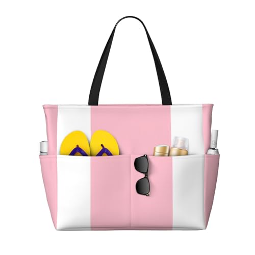 ShyHhts Einfarbige rosa Strand-Reisetasche, Damen-Handtasche ist wasserdicht und sanddicht, geeignet für Reisen, Strandurlaub usw. ShyHhts Einfarbige rosa Strand-Reisetasche, Damen-Handtasche ist wasserdicht und sanddicht, geeignet für Reisen, Strandurlaub usw. von ShyHhts