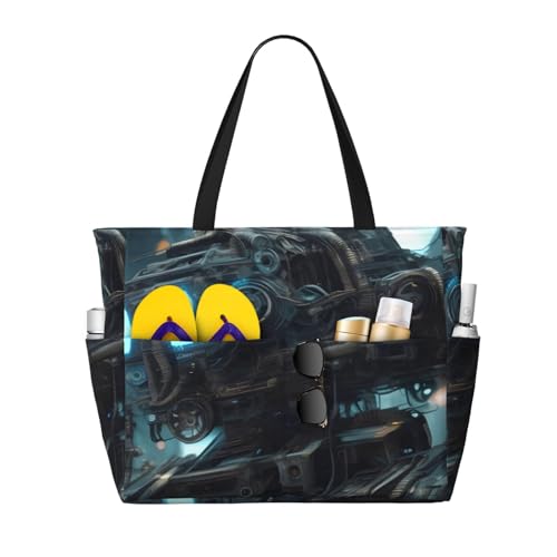 ShyHhts Future Robot Strand-Reisetasche mit großer Kapazität, Damen-Handtasche ist wasserdicht und sanddicht, geeignet für Reisen, Strandurlaub usw. ShyHhts Future Robot Strand-Reisetasche mit großer Kapazität, Damen-Handtasche ist wasserdicht und sanddicht, geeignet für Reisen, Strandurlaub usw. von ShyHhts