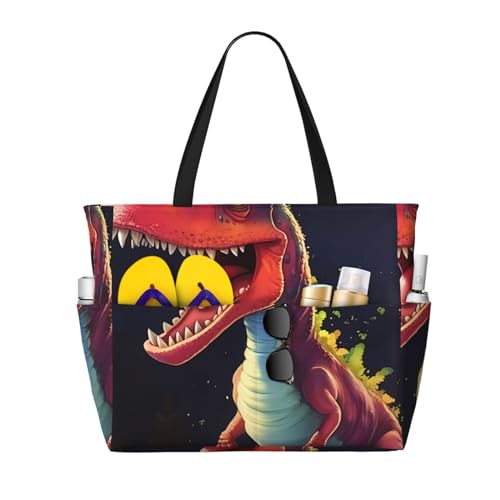 ShyHhts Große Dinosaurier-Reisetasche mit großem Fassungsvermögen, Damen-Handtasche ist wasserdicht und sanddicht, geeignet für Reisen, Strandurlaub usw. ShyHhts Große Dinosaurier-Reisetasche mit großem Fassungsvermögen, Damen-Handtasche ist wasserdicht und sanddicht, geeignet für Reisen, Strandurlaub usw. von ShyHhts