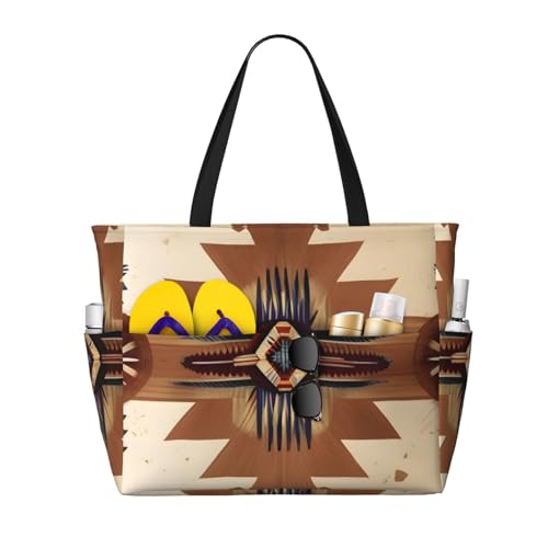 ShyHhts Indianer-Muster, große Kapazität, Strand-Reisetasche, Damen-Handtasche ist wasserdicht und sanddicht, geeignet für Reisen, Strandurlaub usw. ShyHhts Indianer-Muster, große Kapazität, Strand-Reisetasche, Damen-Handtasche ist wasserdicht und sanddicht, geeignet für Reisen, Strandurlaub usw. von ShyHhts