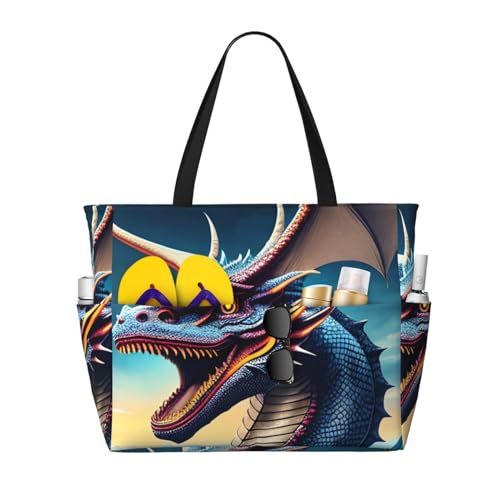 ShyHhts Roaring Dragon Strand-Reisetasche mit großem Fassungsvermögen, Damen-Handtasche ist wasserdicht und sanddicht, geeignet für Reisen, Strandurlaub usw. ShyHhts Roaring Dragon Strand-Reisetasche mit großem Fassungsvermögen, Damen-Handtasche ist wasserdicht und sanddicht, geeignet für Reisen, Strandurlaub usw. von ShyHhts