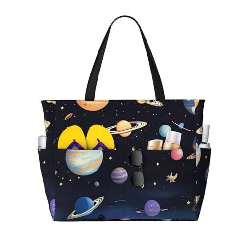 ShyHhts Saturn Jupiter Earth große Kapazität Strand-Reisetasche, Damen-Handtasche ist wasserdicht und sanddicht, geeignet für Reisen, Strandurlaub usw. ShyHhts Saturn Jupiter Earth große Kapazität Strand-Reisetasche, Damen-Handtasche ist wasserdicht und sanddicht, geeignet für Reisen, Strandurlaub usw. von ShyHhts