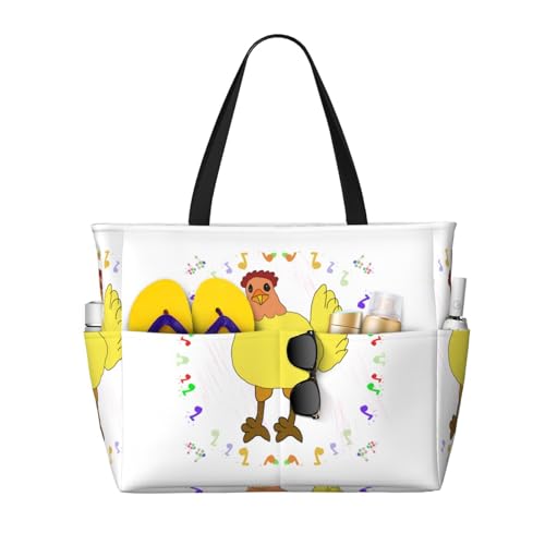 ShyHhts Singing Hen Große Kapazität Strand Reisetasche Damen Handtasche ist wasserdicht und sanddicht, geeignet für Reisen, Strandurlaub usw., Schwarz ShyHhts Singing Hen Große Kapazität Strand Reisetasche Damen Handtasche ist wasserdicht und sanddicht, geeignet für Reisen, Strandurlaub usw., Schwarz von ShyHhts