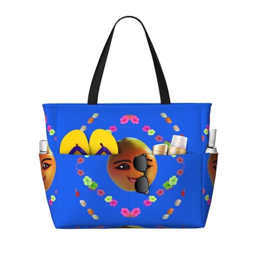ShyHhts Smiley gelbe Birne große Kapazität Strand Reisetasche Damen Handtasche ist wasserdicht und sanddicht, geeignet für Reisen, Strandurlaub usw. ShyHhts Smiley gelbe Birne große Kapazität Strand Reisetasche Damen Handtasche ist wasserdicht und sanddicht, geeignet für Reisen, Strandurlaub usw. von ShyHhts