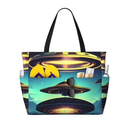 ShyHhts Spacecraft Descend Strand-Reisetasche mit großer Kapazität, Damen-Handtasche ist wasserdicht und sanddicht, geeignet für Reisen, Strandurlaub usw. ShyHhts Spacecraft Descend Strand-Reisetasche mit großer Kapazität, Damen-Handtasche ist wasserdicht und sanddicht, geeignet für Reisen, Strandurlaub usw. von ShyHhts