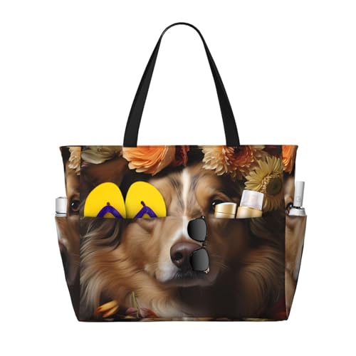 ShyHhts Strand-Reisetasche für Hunde und Mädchen mit Blumen, große Kapazität, wasserdicht und sanddicht, geeignet für Reisen, Strandurlaub usw. ShyHhts Strand-Reisetasche für Hunde und Mädchen mit Blumen, große Kapazität, wasserdicht und sanddicht, geeignet für Reisen, Strandurlaub usw. von ShyHhts