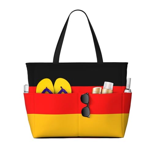 ShyHhts Strand-Reisetasche mit Deutschland-Flagge, große Kapazität, Damen-Handtasche ist wasserdicht und sanddicht, geeignet für Reisen, Strandurlaub usw. ShyHhts Strand-Reisetasche mit Deutschland-Flagge, große Kapazität, Damen-Handtasche ist wasserdicht und sanddicht, geeignet für Reisen, Strandurlaub usw. von ShyHhts