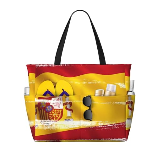 ShyHhts Strand-Reisetasche mit Spanien-Flagge, große Kapazität, Damen-Handtasche ist wasserdicht und sanddicht, geeignet für Reisen, Strandurlaub usw. ShyHhts Strand-Reisetasche mit Spanien-Flagge, große Kapazität, Damen-Handtasche ist wasserdicht und sanddicht, geeignet für Reisen, Strandurlaub usw. von ShyHhts