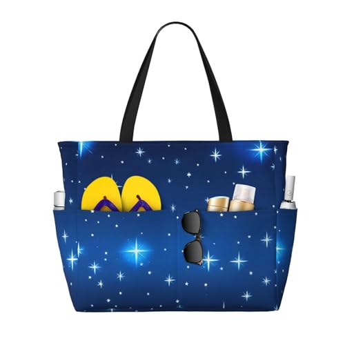 ShyHhts Strand-Reisetasche mit blauem Sternmuster, große Kapazität, Damen-Handtasche ist wasserdicht und sanddicht, geeignet für Reisen, Strandurlaub usw. ShyHhts Strand-Reisetasche mit blauem Sternmuster, große Kapazität, Damen-Handtasche ist wasserdicht und sanddicht, geeignet für Reisen, Strandurlaub usw. von ShyHhts