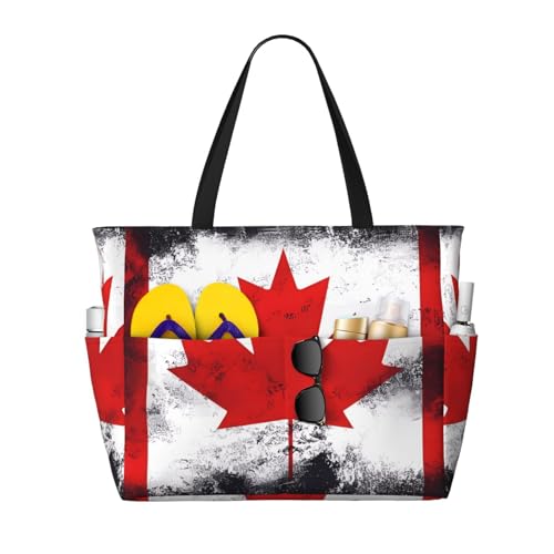 ShyHhts Strand-Reisetasche mit kanadischer Flagge, große Kapazität, Damen-Handtasche ist wasserdicht und sanddicht, geeignet für Reisen, Strandurlaub usw. ShyHhts Strand-Reisetasche mit kanadischer Flagge, große Kapazität, Damen-Handtasche ist wasserdicht und sanddicht, geeignet für Reisen, Strandurlaub usw. von ShyHhts