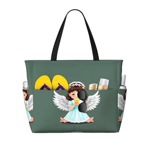 ShyHhts Süße Little Angel Strand-Reisetasche mit großem Fassungsvermögen, Damen-Handtasche ist wasserdicht und sanddicht, geeignet für Reisen, Strandurlaub usw. ShyHhts Süße Little Angel Strand-Reisetasche mit großem Fassungsvermögen, Damen-Handtasche ist wasserdicht und sanddicht, geeignet für Reisen, Strandurlaub usw. von ShyHhts