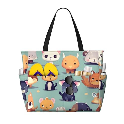 ShyHhts Süße kleine Tiere, große Kapazität, Strand-Reisetasche, Damen-Handtasche ist wasserdicht und sanddicht, geeignet für Reisen, Strandurlaub usw. ShyHhts Süße kleine Tiere, große Kapazität, Strand-Reisetasche, Damen-Handtasche ist wasserdicht und sanddicht, geeignet für Reisen, Strandurlaub usw. von ShyHhts
