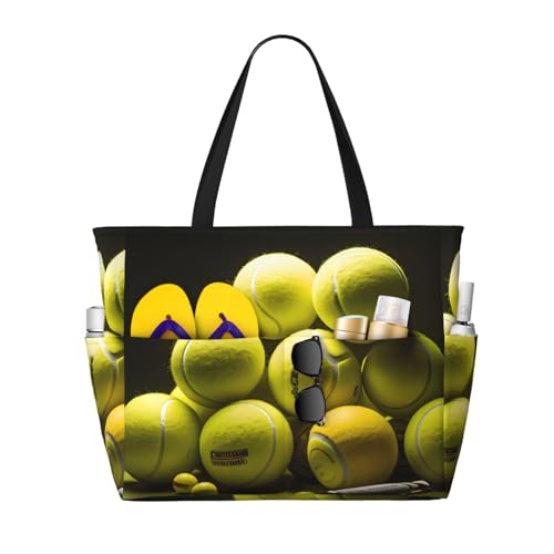ShyHhts Tennis Diagramm große Kapazität Strand Reisetasche Damen Handtasche ist wasserdicht und sanddicht, geeignet für Reisen, Strandurlaub usw., Schwarz ShyHhts Tennis Diagramm große Kapazität Strand Reisetasche Damen Handtasche ist wasserdicht und sanddicht, geeignet für Reisen, Strandurlaub usw., Schwarz von ShyHhts