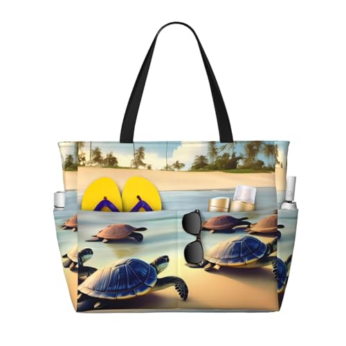 ShyHhts Turtles On The Beach Große Kapazität Strand-Reisetasche, Damen-Handtasche ist wasserdicht und sanddicht, geeignet für Reisen, Strandurlaub usw. ShyHhts Turtles On The Beach Große Kapazität Strand-Reisetasche, Damen-Handtasche ist wasserdicht und sanddicht, geeignet für Reisen, Strandurlaub usw. von ShyHhts