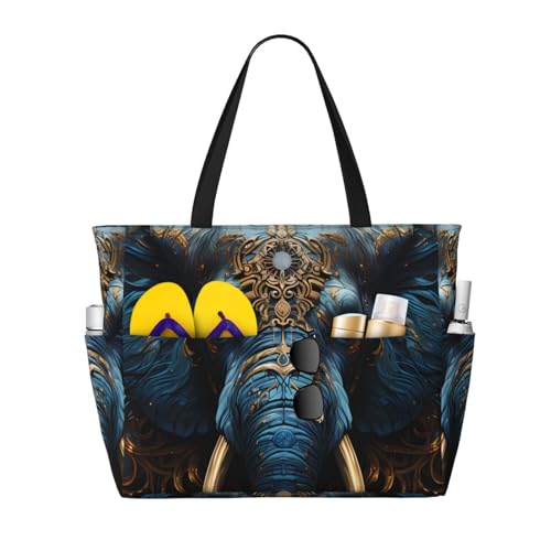 ShyHhts Unheimliche Elefanten-Strand-Reisetasche, Damen-Handtasche ist wasserdicht und sanddicht, geeignet für Reisen, Strandurlaub usw. ShyHhts Unheimliche Elefanten-Strand-Reisetasche, Damen-Handtasche ist wasserdicht und sanddicht, geeignet für Reisen, Strandurlaub usw. von ShyHhts