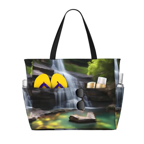 ShyHhts Wasserfall-Ansichten große Kapazität, Strand-Reisetasche, Damen-Handtasche ist wasserdicht und sanddicht, geeignet für Reisen, Strandurlaub usw. ShyHhts Wasserfall-Ansichten große Kapazität, Strand-Reisetasche, Damen-Handtasche ist wasserdicht und sanddicht, geeignet für Reisen, Strandurlaub usw. von ShyHhts
