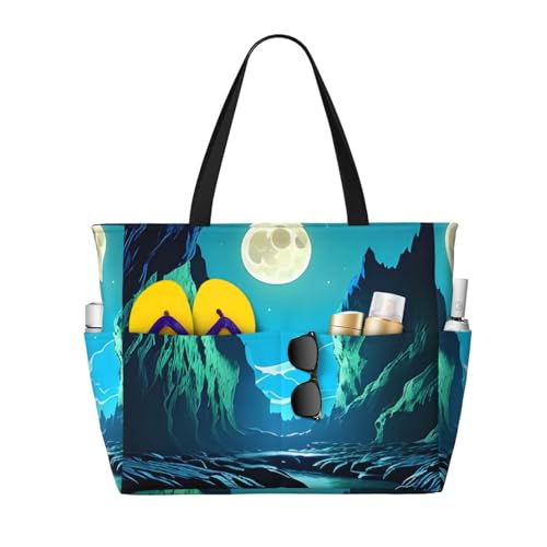 ShyHhts Water Moon Cave Große Kapazität Strand Reisetasche Damen Handtasche ist wasserdicht und sanddicht, geeignet für Reisen, Strandurlaub usw. ShyHhts Water Moon Cave Große Kapazität Strand Reisetasche Damen Handtasche ist wasserdicht und sanddicht, geeignet für Reisen, Strandurlaub usw. von ShyHhts