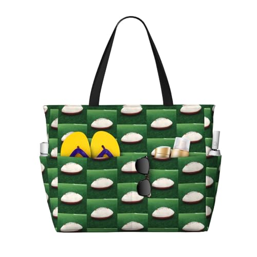 ShyHhts Weiße Rugby-Ball-Reisetasche mit großem Fassungsvermögen, Damen-Handtasche ist wasserdicht und sanddicht, geeignet für Reisen, Strandurlaub usw. ShyHhts Weiße Rugby-Ball-Reisetasche mit großem Fassungsvermögen, Damen-Handtasche ist wasserdicht und sanddicht, geeignet für Reisen, Strandurlaub usw. von ShyHhts