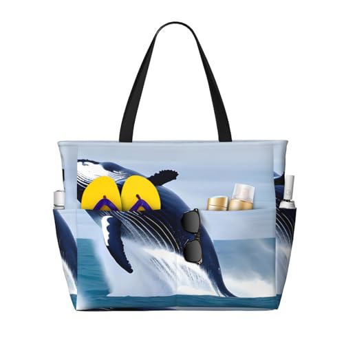 ShyHhts Whales At Sea Große Kapazität Strand-Reisetasche, Damen-Handtasche ist wasserdicht und sanddicht, geeignet für Reisen, Strandurlaub usw. ShyHhts Whales At Sea Große Kapazität Strand-Reisetasche, Damen-Handtasche ist wasserdicht und sanddicht, geeignet für Reisen, Strandurlaub usw. von ShyHhts