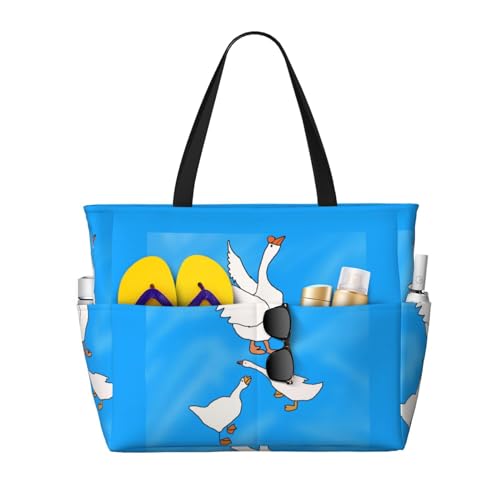 ShyHhts White Goose House Strand-Reisetasche, große Kapazität, Damen-Handtasche ist wasserdicht und sanddicht, geeignet für Reisen, Strandurlaub usw. ShyHhts White Goose House Strand-Reisetasche, große Kapazität, Damen-Handtasche ist wasserdicht und sanddicht, geeignet für Reisen, Strandurlaub usw. von ShyHhts