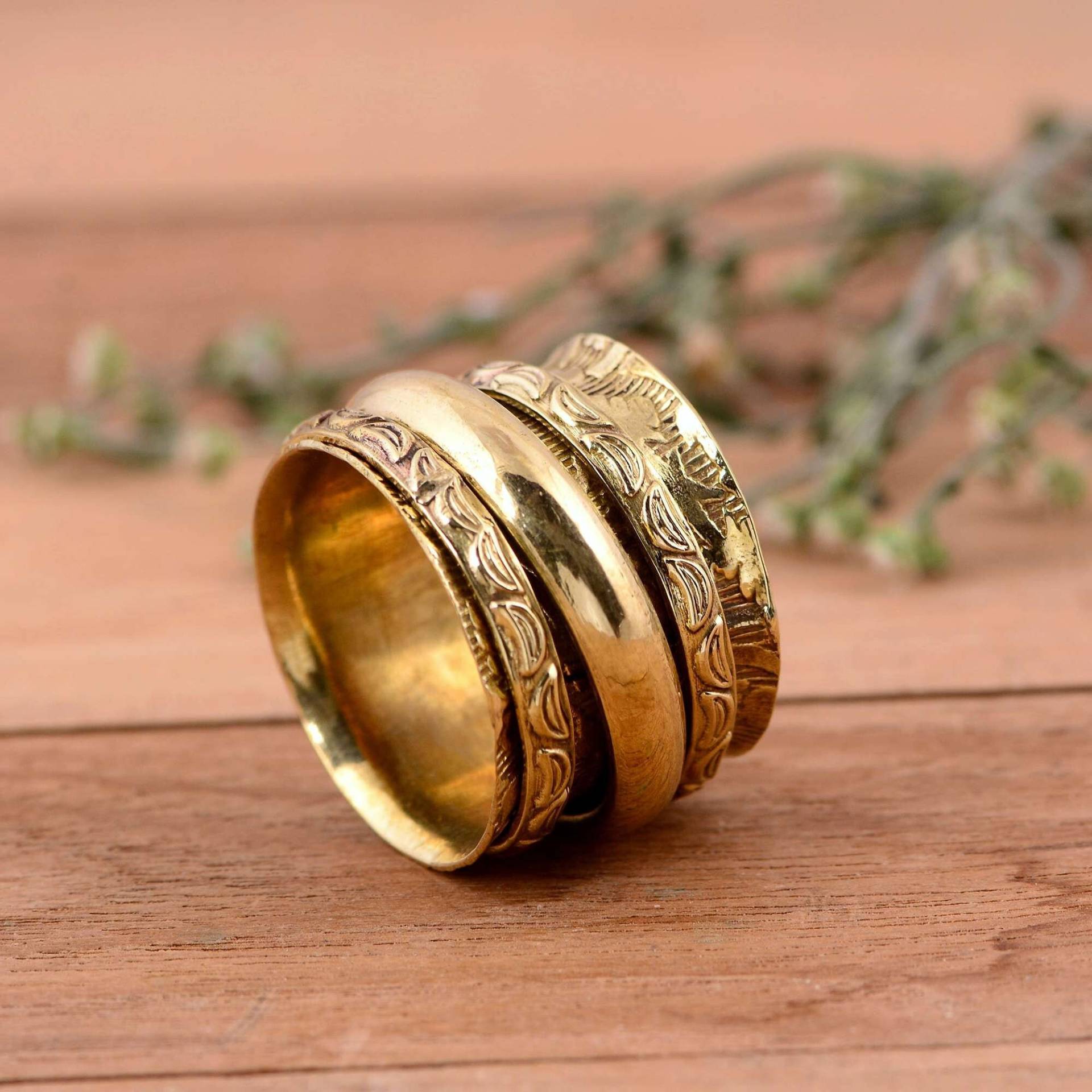 Spinner Ring, 14K Goldringe Für Frauen, Eheringe Freizeitringe, Versprechensring, Goldring, Geburtstagsgeschenke Frauen von Shyamjewelrs