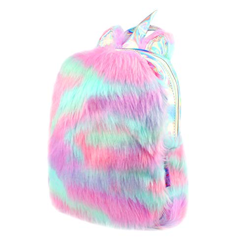 Shyneer Plüsch Mini Einhorn Rucksack, niedlich Plüsch Einhorn Rucksack für Mädchen Schultasche Reisetasche (Lila) von Shyneer