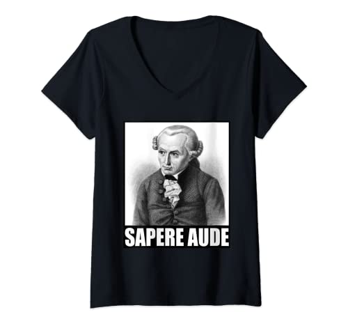 Damen Kant Sapere Aude | Spruch | Philosophie | Immanuel T-Shirt mit V-Ausschnitt von Shyrts