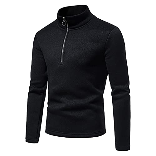 Black Friday Deals 2024 Fleecepullover Herren Warm Half Zip Fleece Pullover Stehkragen Winter Arbeitspullover Winterpullover Outdoor Fleecepulli Pulli Herrenpullover Sweatshirt Strickpullover von Shznruwy