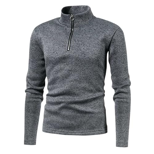 Black friday Fleecepullover Herren Warm Half Zip Fleece Pullover Stehkragen Winter Arbeitspullover Winterpullover Outdoor Fleecepulli Pulli Herrenpullover Sweatshirt Strickpullover Langarmshirt von Shznruwy