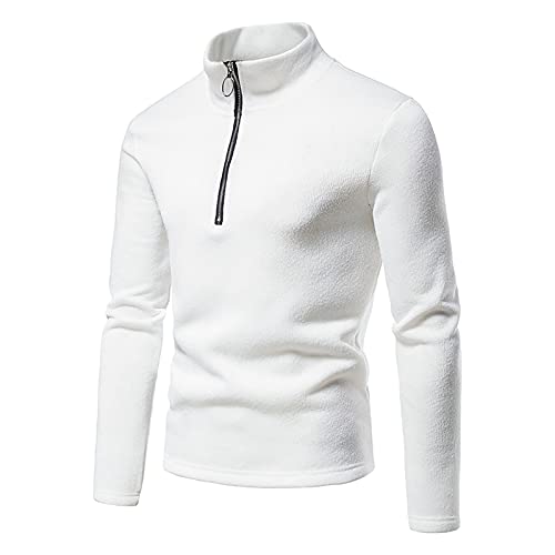 Black friday Fleecepullover Herren Warm Half Zip Fleece Pullover Stehkragen Winter Arbeitspullover Winterpullover Outdoor Fleecepulli Pulli Herrenpullover Sweatshirt Strickpullover Langarmshirt von Shznruwy