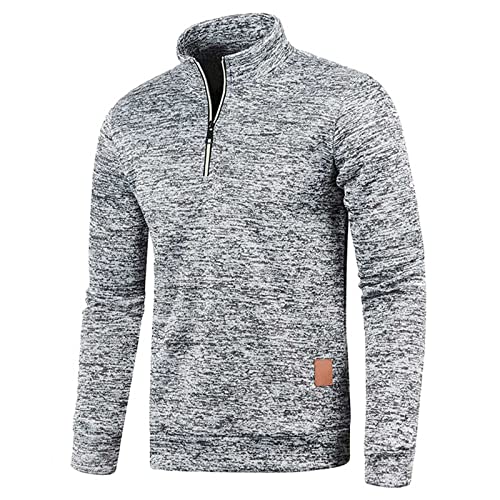 Fleecepullover Herren Warm Half Zip Fleece Pullover Stehkragen Winter Arbeitspullover Winterpullover Outdoor Fleecepulli Pulli Herrenpullover Sweatshirt Strickpullover Langarmshirt Sweater Longsleeve von Shznruwy