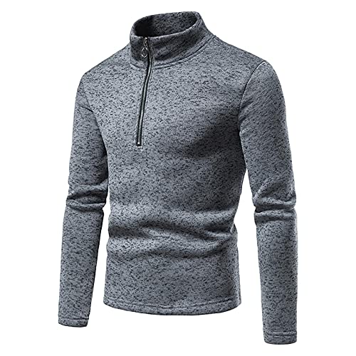 Fleecepullover Herren Warm Half Zip Fleece Pullover Stehkragen Winter Arbeitspullover Winterpullover Outdoor Fleecepulli Pulli Herrenpullover Sweatshirt Strickpullover Langarmshirt Sweater Longsleeve von Shznruwy