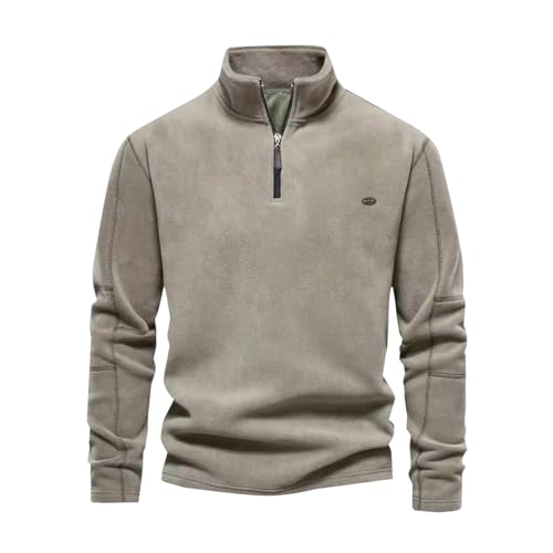 Gutschein Pullover Herren Winter Half Zip Fleece Sweatshirt Warm Outdoor Fleecepullover Stehkragen Winterpullover Arbeitspullover Sport Pulli Gym Langarmshirt Longsleeve Seemannspullover Sweater von Shznruwy