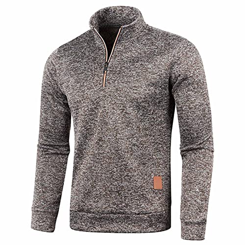 Herbstangebote Fleecepullover Herren Warm Half Zip Fleece Pullover Stehkragen Winter Arbeitspullover Winterpullover Outdoor Fleecepulli Pulli Herrenpullover Sweatshirt Strickpullover Langarmshirt von Shznruwy