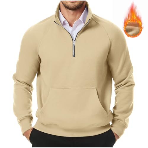 Shznruwy Black Friday 2024 Angebote Half Zip Pullover Herren Warm Winter Rollkragenpullover Business Winterpullover Outdoor Herrenpullover Golf Arbeitspullover Thermopulli Basic Seemannspullover von Shznruwy
