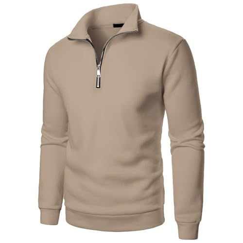 Shznruwy Blitzangebote Half Zip Pullover Herren Warm Winter Rollkragenpullover Business Winterpullover Outdoor Herrenpullover Golf Arbeitspullover Thermopulli Basic Seemannspullover Arbeitspulli von Shznruwy