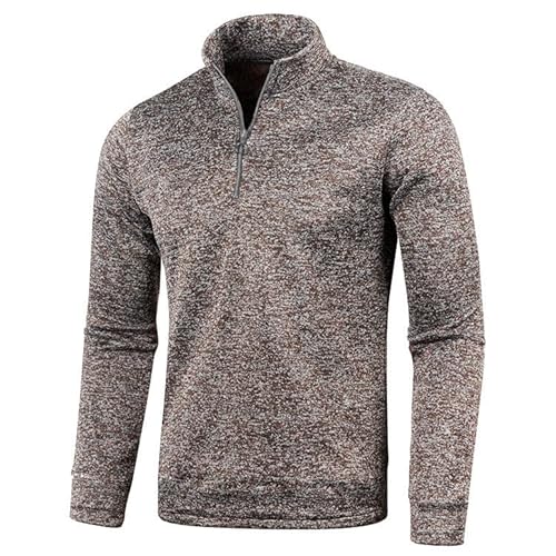 Shznruwy Geschenke für Herren Fleecepullover Herren Warm Half Zip Fleece Pullover Stehkragen Winter Arbeitspullover Winterpullover Outdoor Fleecepulli Pulli Herrenpullover Sweatshirt Strickpullover von Shznruwy
