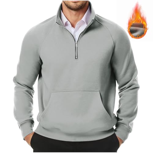 Tagesangebote Heute Half Zip Pullover Herren Warm Winter Rollkragenpullover Business Winterpullover Outdoor Herrenpullover Golf Arbeitspullover Thermopulli Basic Seemannspullover Arbeitspulli von Shznruwy