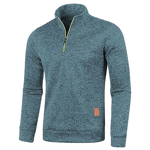 Warehouse Deal Fleecepullover Herren Warm Half Zip Fleece Pullover Stehkragen Winter Arbeitspullover Winterpullover Outdoor Fleecepulli Pulli Herrenpullover Sweatshirt Strickpullover Langarmshirt von Shznruwy