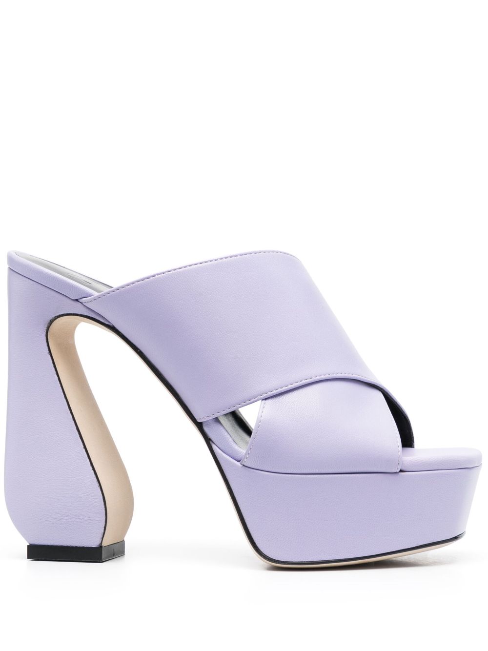 Si Rossi Mules mit Plateausohle 130mm - Violett von Si Rossi