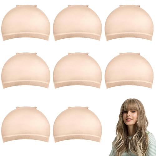 SiHuiTu Hautähnliche HD-Perückenkappe, 4 Stück, unsichtbar und durchsichtig, atmungsaktiv, ultradünn, dehnbar, Strumpfkappen für Lace-Front-Perücken, Glatzenkappe für Frauen (6 Stück) von SiHuiTu