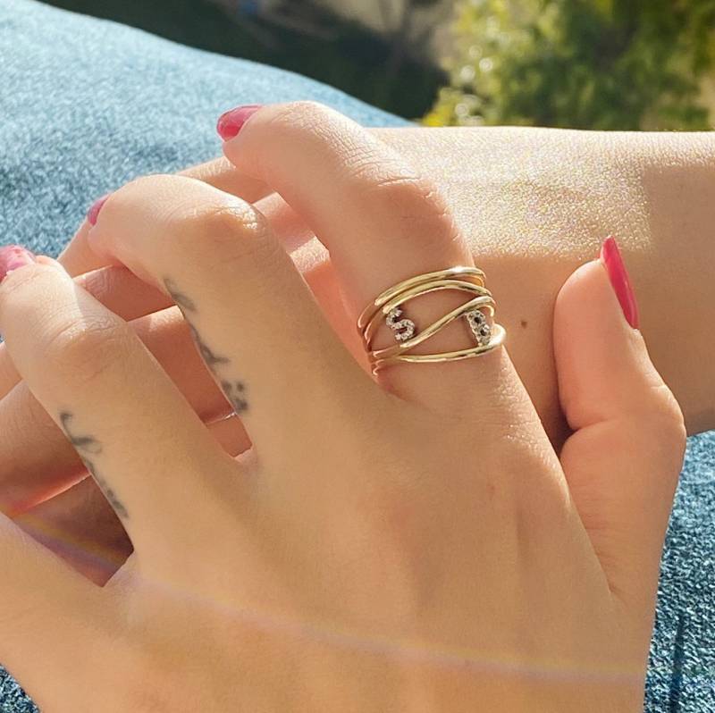 sterling Silber Initial Ring Benutzerdefinierte Buchstabe Ring, Personalisierter Schmuck sterling Silber Initial Ring Benutzerdefinierte Buchstabe Ring, Personalisierter Schmuck von SiJewelsBySandra