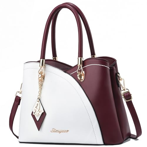 SiMYEER Geldbörsen und Handtaschen Top Handle Satchel Umhängetaschen Messenger Tote Bag für Damen, 1-2-Weine von SiMYEER