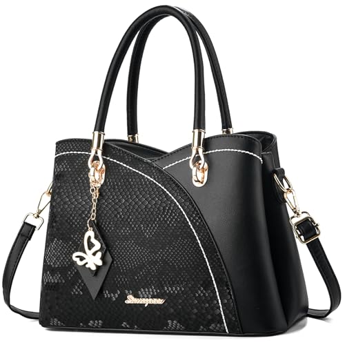 SiMYEER Geldbörsen und Handtaschen mit Tragegriff oben, Schultertasche, Kuriertasche für Damen, 1-5 lp Schwarz von SiMYEER