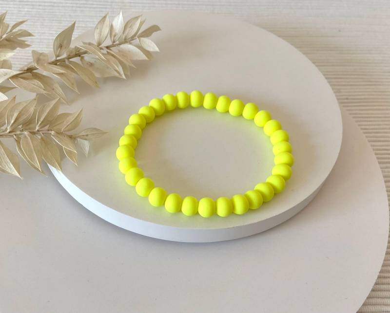 Armband Neon Gelb | Perlenarmband Neongelb Sommer Schmuck von SiOhLy