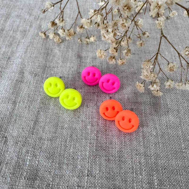 Neon Smiley Ohrstecker | Ohrringe Pink Orange Gelb Schmuck Neon Smiley Ohrstecker | Ohrringe Pink Orange Gelb Schmuck von SiOhLy