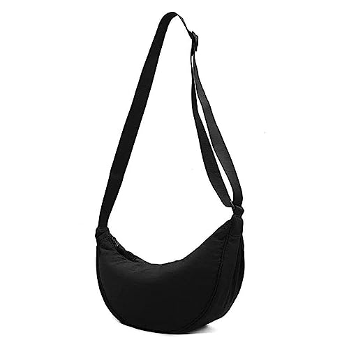 Dumpling Crossbody Bags for Women, Simple Women Dumpling Crossbody Bag, Small Sling Crossbody Bag With Half Moon Shape (Black) von SiQiYu