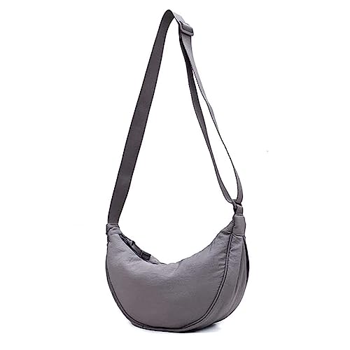 Dumpling Crossbody Bags for Women, Simple Women Dumpling Crossbody Bag, Small Sling Crossbody Bag With Half Moon Shape (Grey) von SiQiYu