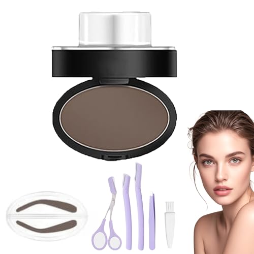 Fresheight Deluxe Stamp Set,Brow Pro Stamp Set,Waterproof Kit,For Perfect Natural Shape,Eyebrow Stamps,Beginner-Friendly Brow Defining Tool for Women (Gray, Arched) von SiQiYu
